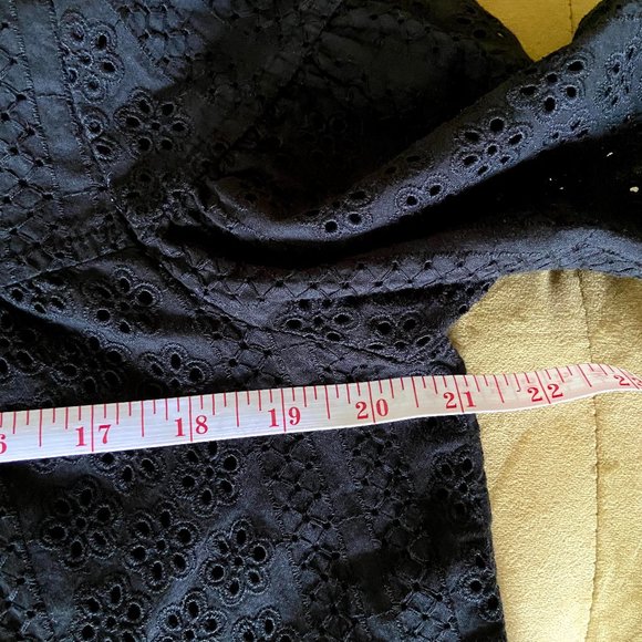 Madewell Black Eyelet Tiered Blouse - Picture 3 of 5